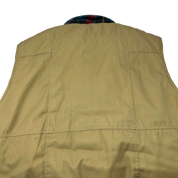 Vintage Mountain Crest Reversible Vest Brown Plaid Hunting Shooting‎ Large - Picture 8 of 10